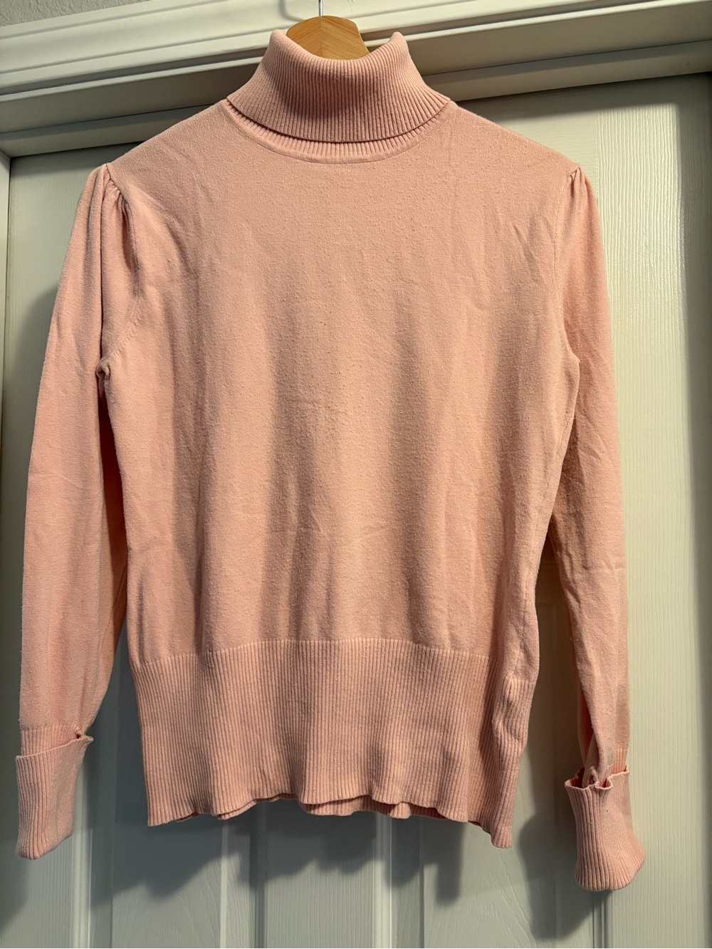 Apt. 9 Blush Turtleneck Sweater with Ruched and Ribbed Details
